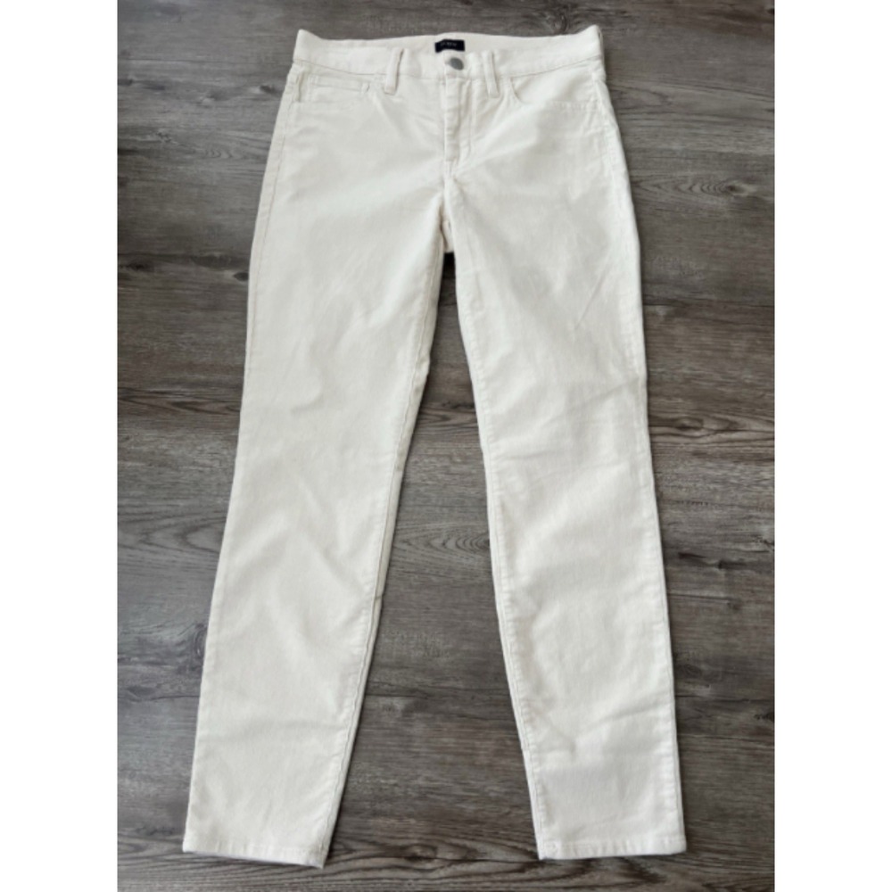 J.Crew Corduroy Slim Fit Pants Womens 27 Cream Mid Rise NWT